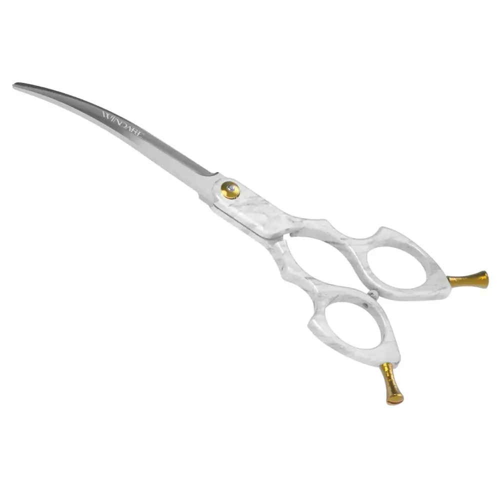 Fenice Profi-Fellpflegeschere – 45° Super Curves, 19,1 Cm, Aus Japanischem 440C Edelstahl